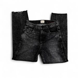 Alice + Olivia Highrise Girlfriend Jeans Women's Black Straight Leg